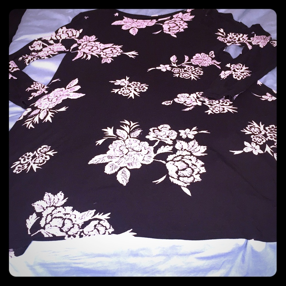Summery Fall: black and white floral dress